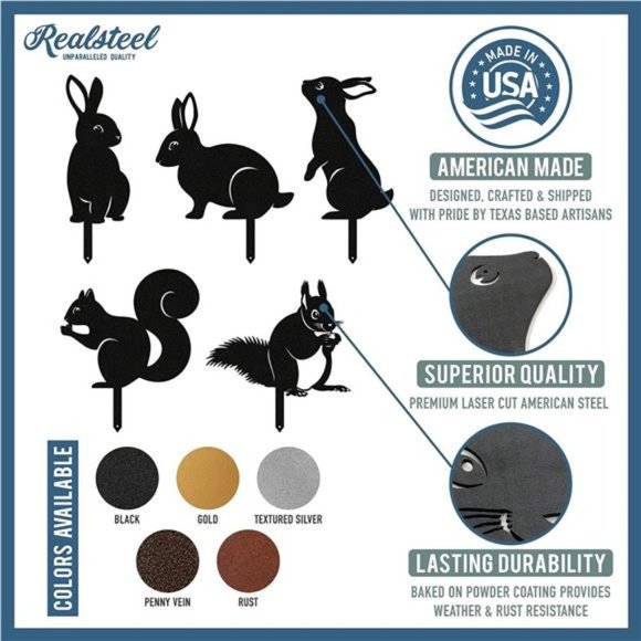 Metal Garden Sculptures & Statues, Yard Art, Flowerbed Decoration, Outdoor Decor - Picture 2 of 7